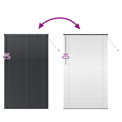 vidaXL Venetian Blinds Height Adjustable Black 220 x 135 cm Aluminium