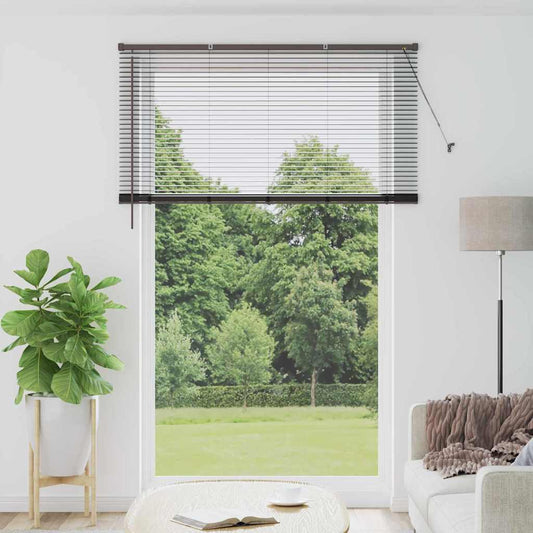vidaXL Venetian Blinds Height Adjustable Black 220 x 145 cm Aluminium