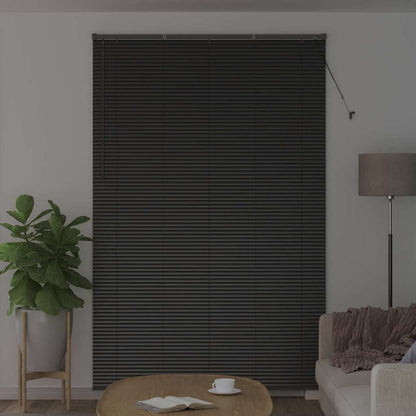 vidaXL Venetian Blinds Height Adjustable Black 220 x 145 cm Aluminium