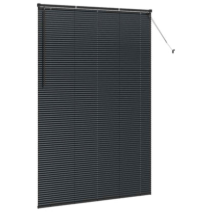 vidaXL Venetian Blinds Height Adjustable Black 220 x 145 cm Aluminium