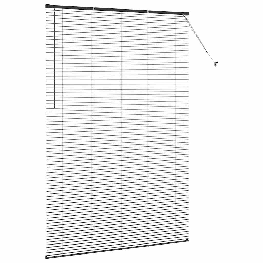 vidaXL Venetian Blinds Height Adjustable Black 220 x 145 cm Aluminium