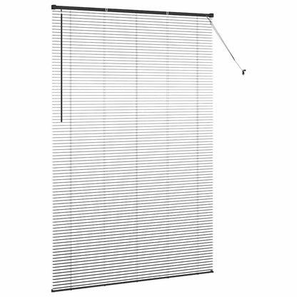 vidaXL Venetian Blinds Height Adjustable Black 220 x 145 cm Aluminium