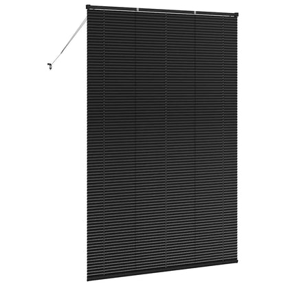 vidaXL Venetian Blinds Height Adjustable Black 220 x 145 cm Aluminium