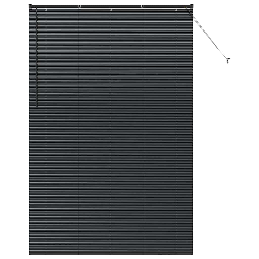 vidaXL Venetian Blinds Height Adjustable Black 220 x 145 cm Aluminium