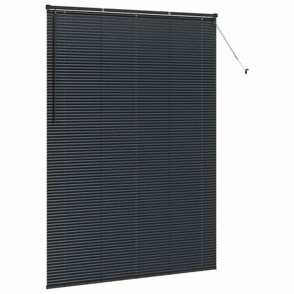 vidaXL Venetian Blinds Height Adjustable Black 220 x 155 cm Aluminium