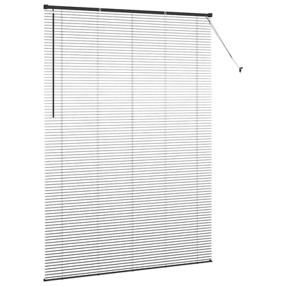 vidaXL Venetian Blinds Height Adjustable Black 220 x 155 cm Aluminium