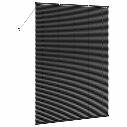 vidaXL Venetian Blinds Height Adjustable Black 220 x 155 cm Aluminium