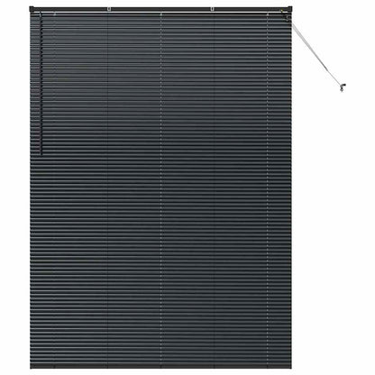 vidaXL Venetian Blinds Height Adjustable Black 220 x 155 cm Aluminium