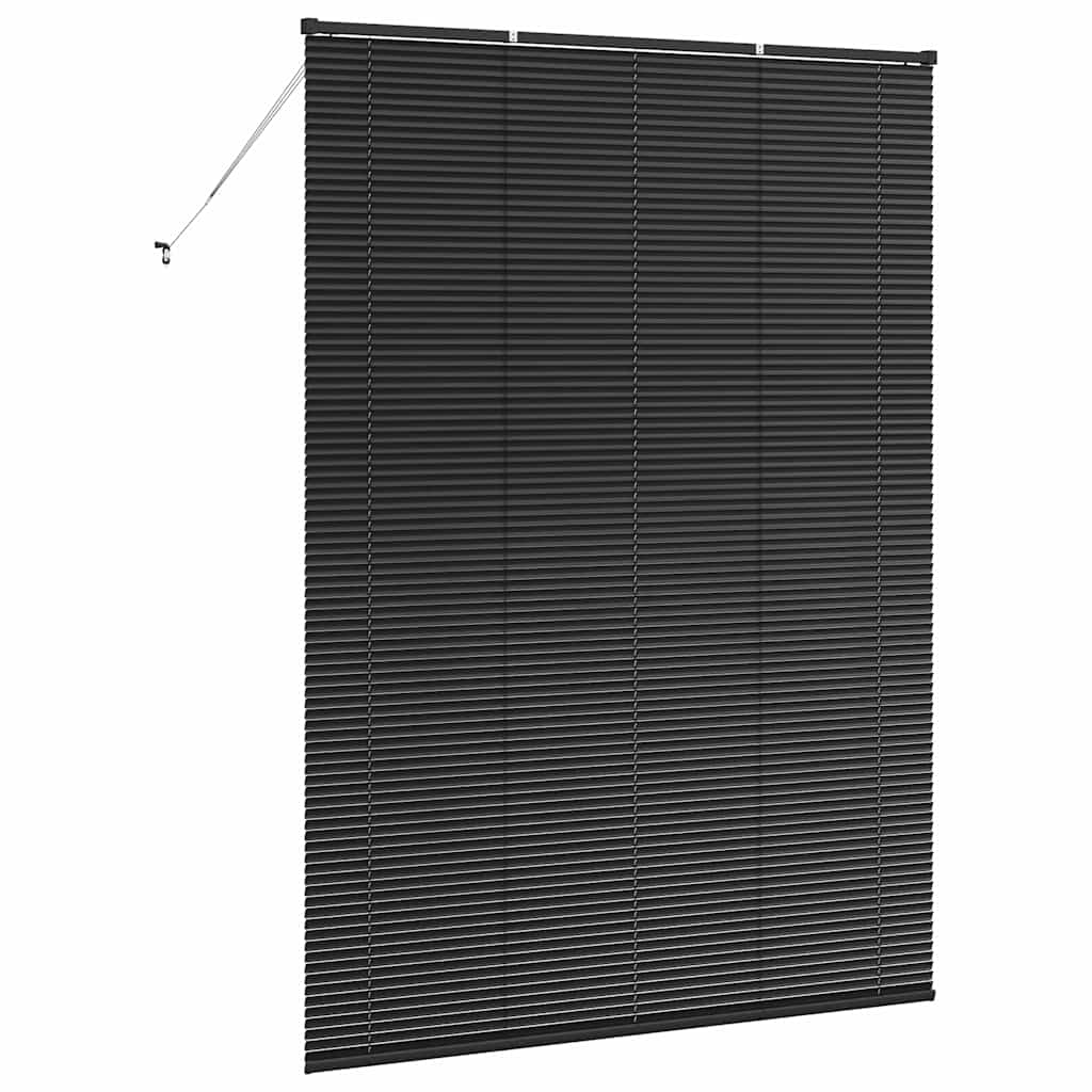 vidaXL Venetian Blinds Height Adjustable Black 220 x 160 cm Aluminium