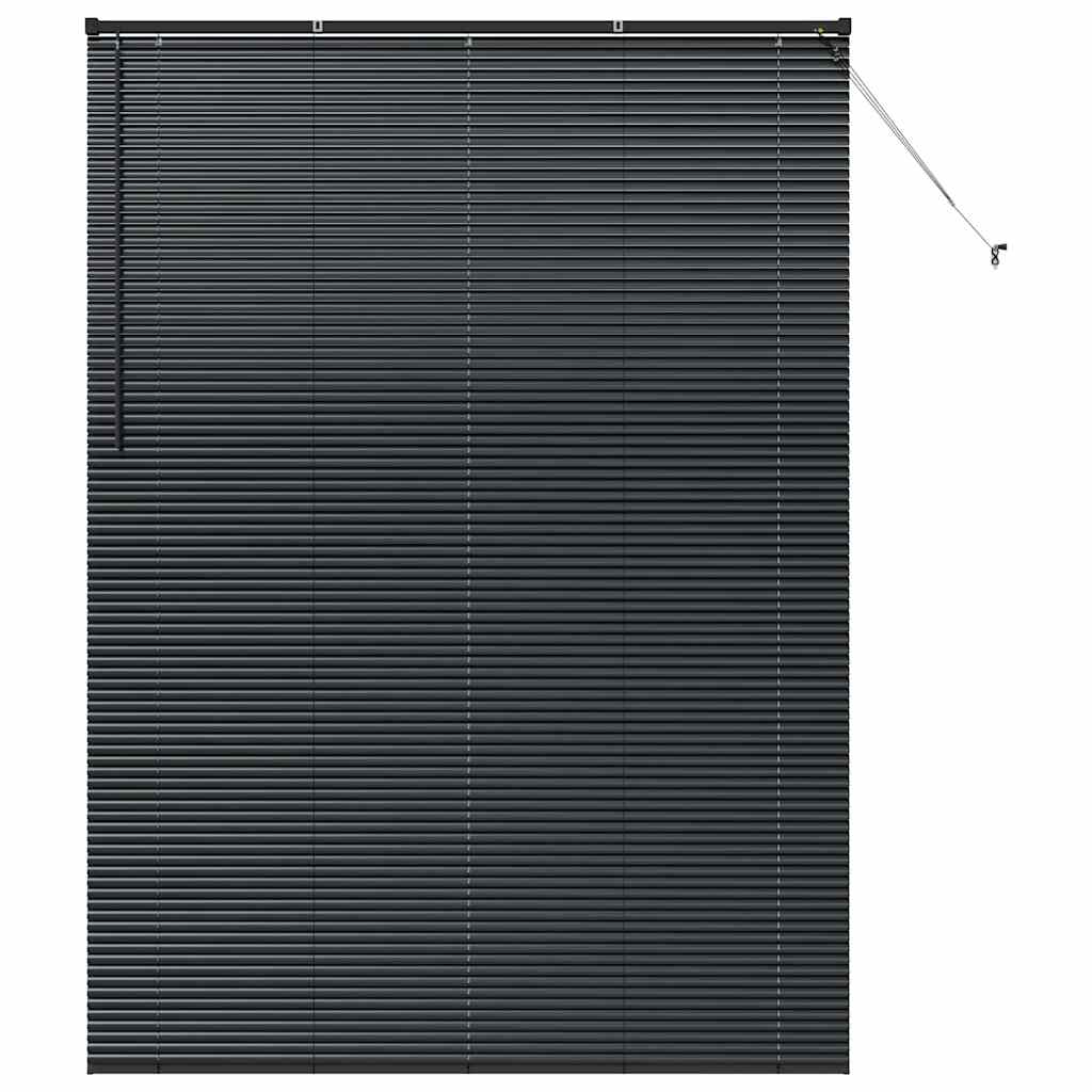 vidaXL Venetian Blinds Height Adjustable Black 220 x 160 cm Aluminium