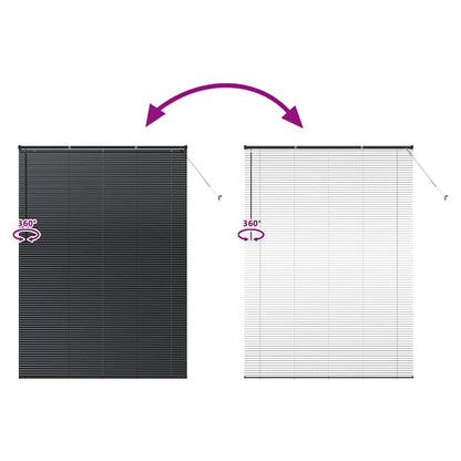 vidaXL Venetian Blinds Height Adjustable Black 220 x 160 cm Aluminium