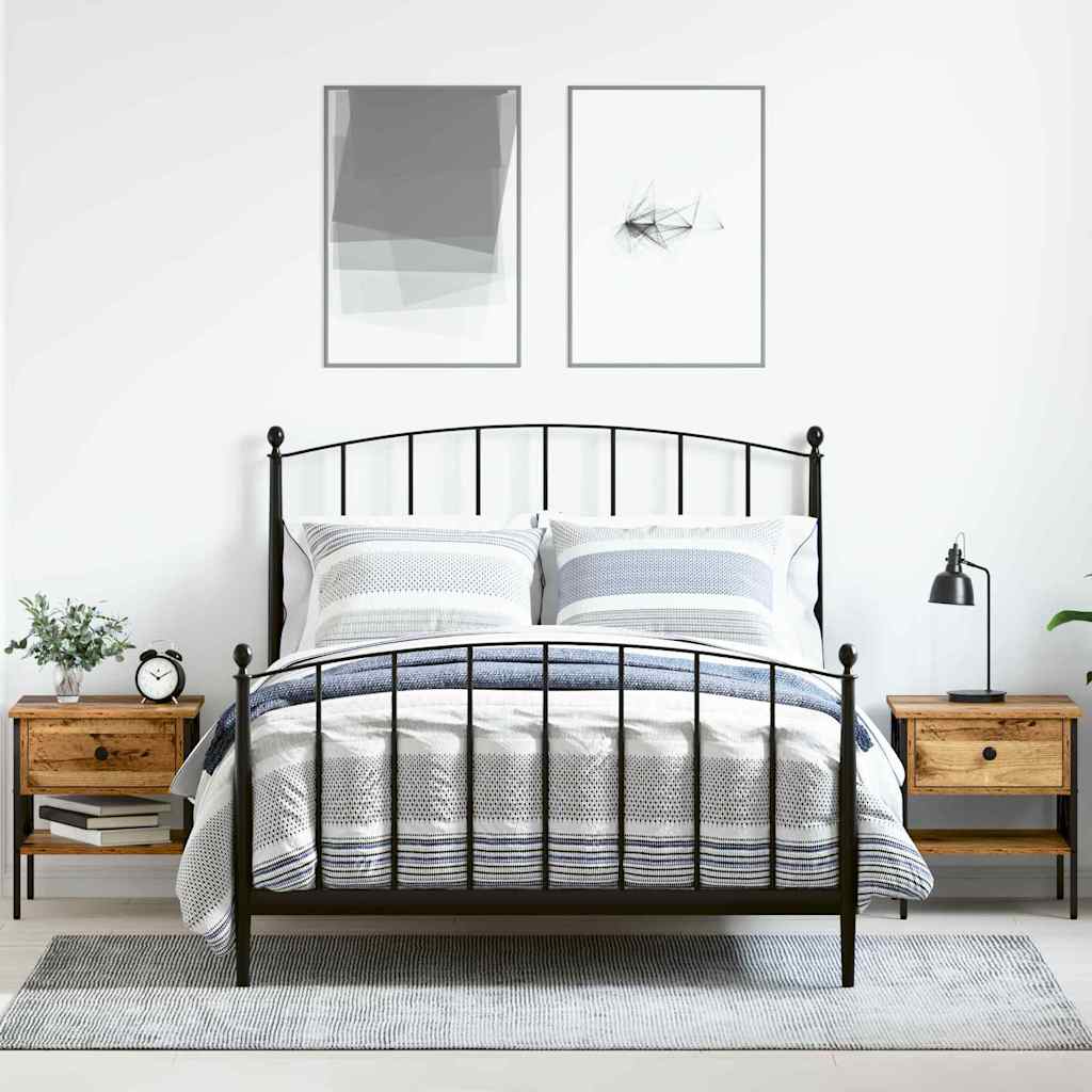 vidaXL Bedside Cabinet 2 pcs Old wood 40 x 42 x 45 cm