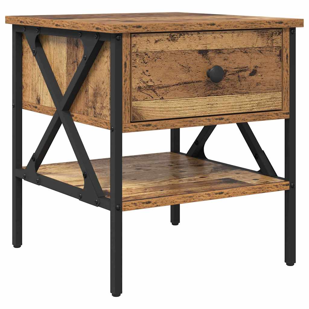 vidaXL Bedside Cabinet 2 pcs Old wood 40 x 42 x 45 cm
