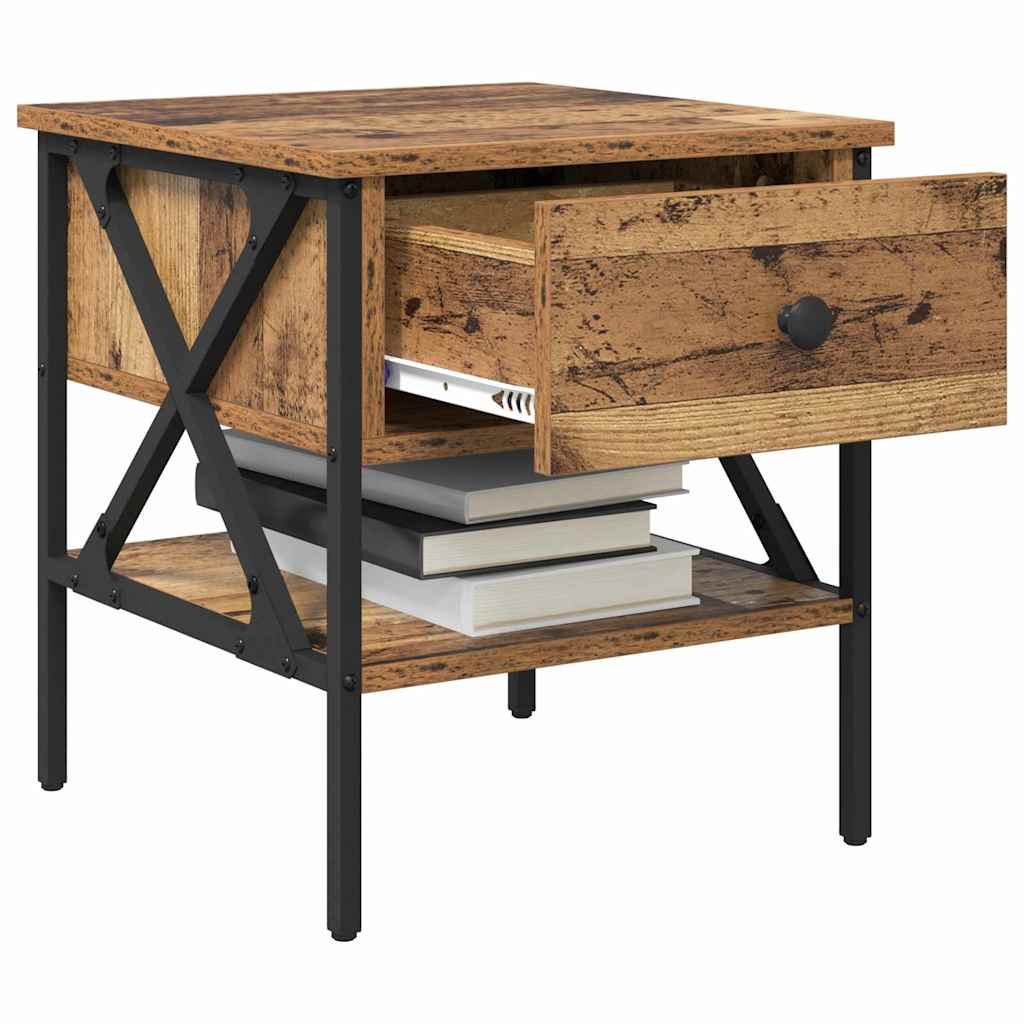 vidaXL Bedside Cabinet 2 pcs Old wood 40 x 42 x 45 cm