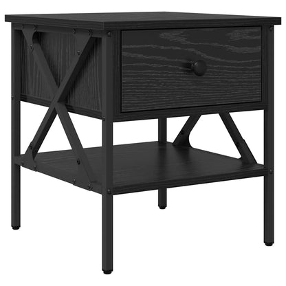 vidaXL Bedside Cabinet with Drawer Black oak 40 x 42 x 45 cm