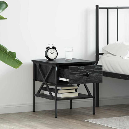 vidaXL Bedside Cabinet 2 pcs Black oak 40 x 42 x 45 cm