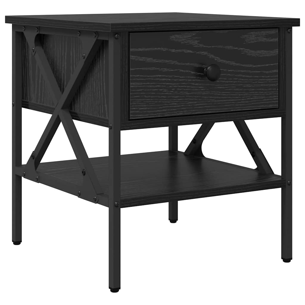 vidaXL Bedside Cabinet 2 pcs Black oak 40 x 42 x 45 cm