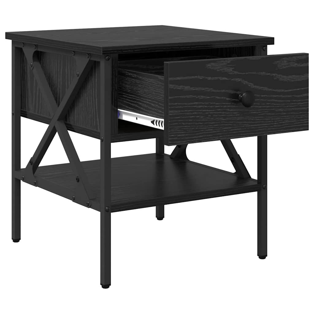 vidaXL Bedside Cabinet 2 pcs Black oak 40 x 42 x 45 cm