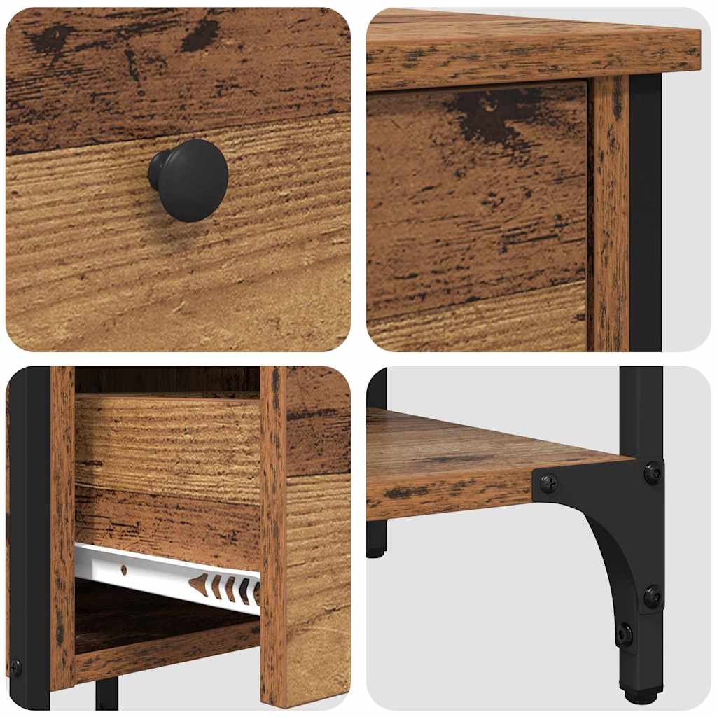 vidaXL Bedside Cabinet Brown 33.5 x 36 x 70 cm Engineered Wood