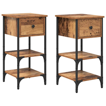 vidaXL Bedside Cabinet 2 pcs Brown 33.5 x 36 x 70 cm Engineered Wood