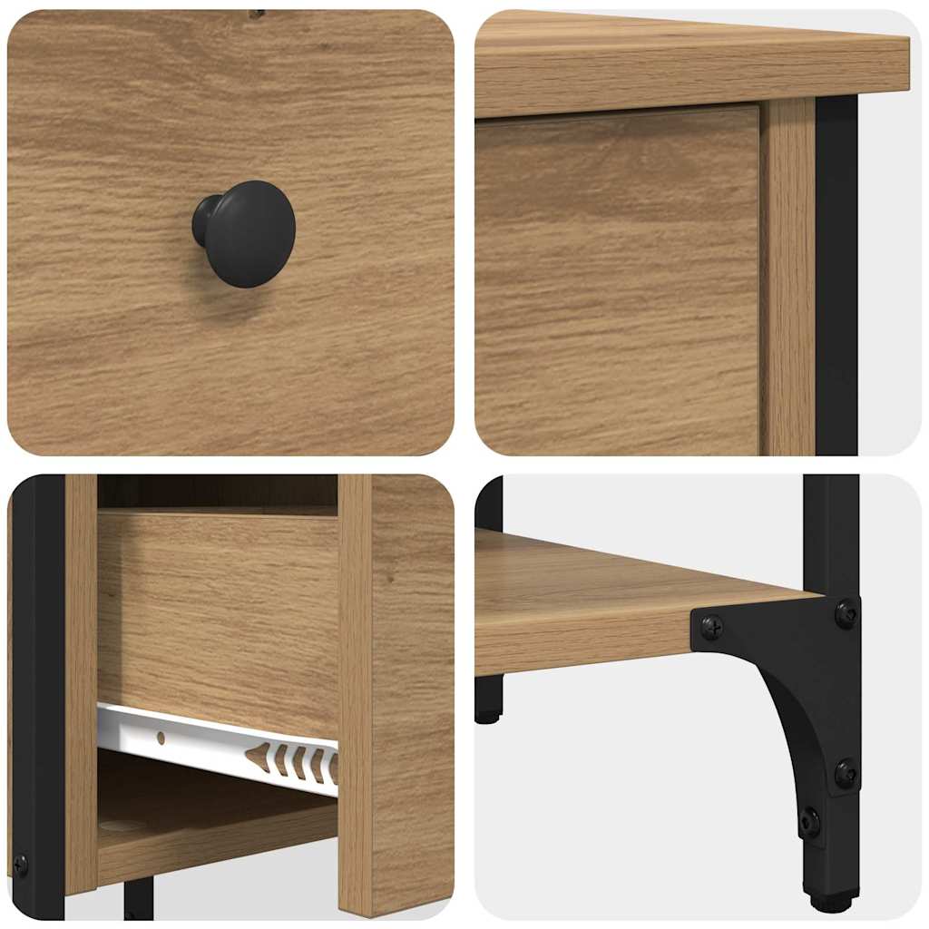 vidaXL Bedside Cabinet Brown 33.5 x 36 x 70 cm Engineered Wood