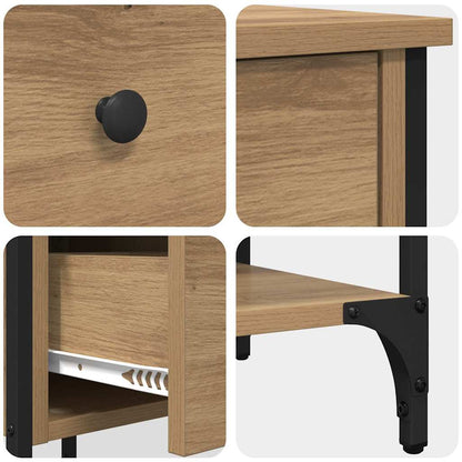 vidaXL Bedside Cabinet Brown 33.5 x 36 x 70 cm Engineered Wood