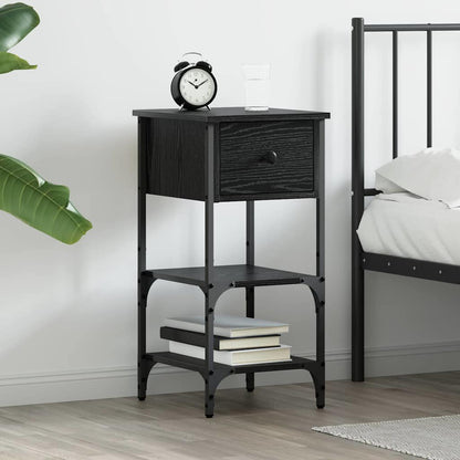vidaXL Bedside Cabinet Black Oak 33.5 x 36 x 70 cm Engineered Wood