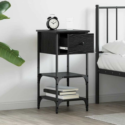 vidaXL Bedside Cabinet Black Oak 33.5 x 36 x 70 cm Engineered Wood