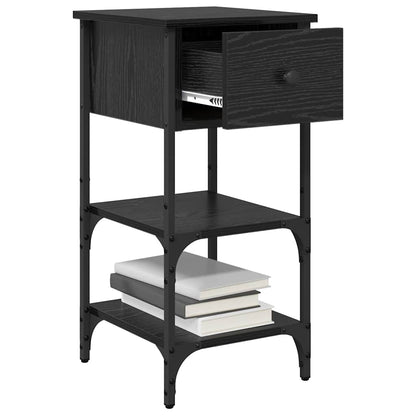 vidaXL Bedside Cabinet Black Oak 33.5 x 36 x 70 cm Engineered Wood