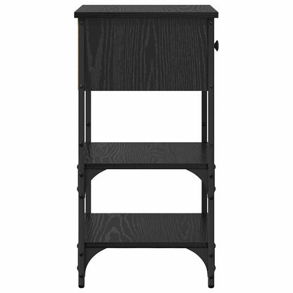 vidaXL Bedside Cabinet with Drawer 2 pcs Black Oak 33.5 x 36 x 70 cm