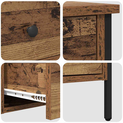 vidaXL Bedside Cabinet with Drawer Old wood 40 x 42 x 50 cm