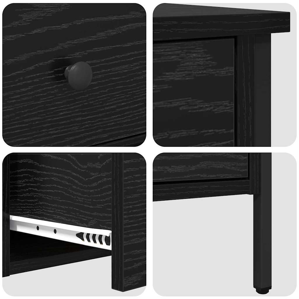 vidaXL Bedside Cabinet with Drawer Black oak 40 x 42 x 50 cm