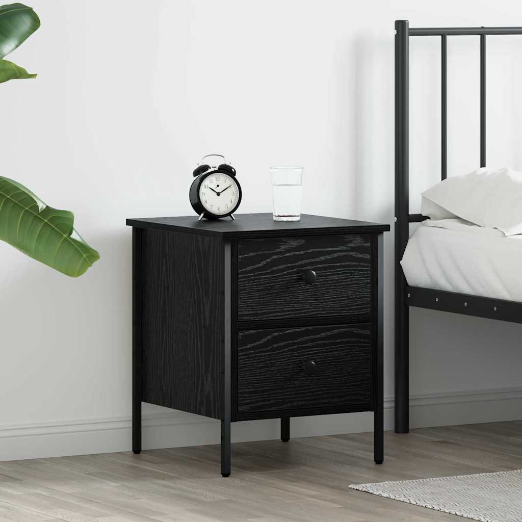vidaXL Bedside Cabinet with Drawer Black oak 40 x 42 x 50 cm