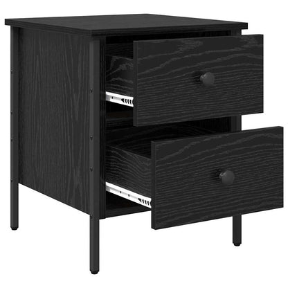 vidaXL Bedside Cabinet with Drawer Black oak 40 x 42 x 50 cm