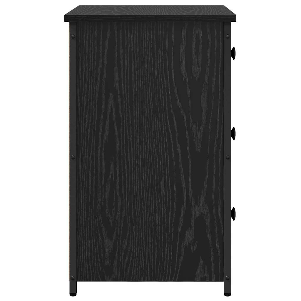 vidaXL Bedside Cabinet Black Oak 40 x 36 x 60 cm Solid Reclaim Wood