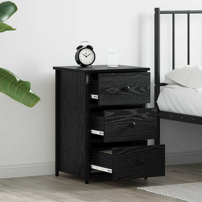 vidaXL Bedside Cabinet 2 pcs Black Oak 40 x 36 x 60 cm