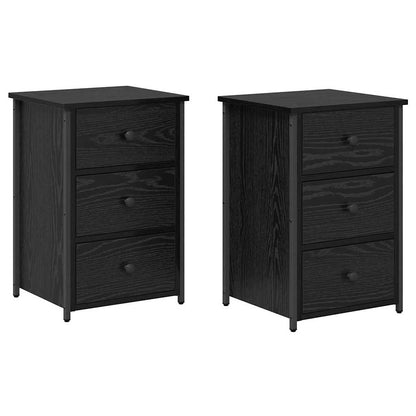 vidaXL Bedside Cabinet 2 pcs Black Oak 40 x 36 x 60 cm