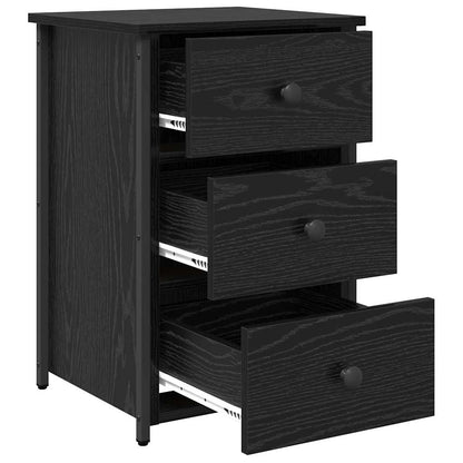 vidaXL Bedside Cabinet 2 pcs Black Oak 40 x 36 x 60 cm