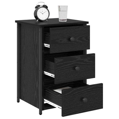 vidaXL Bedside Cabinet 2 pcs Black Oak 40 x 36 x 60 cm