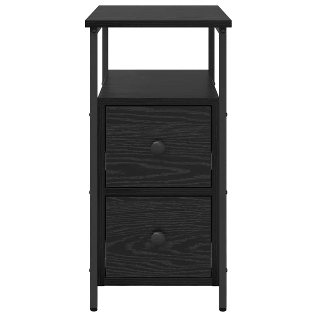 vidaXL Bedside Cabinet Black oak 30 x 60 x 60 cm Engineered wood