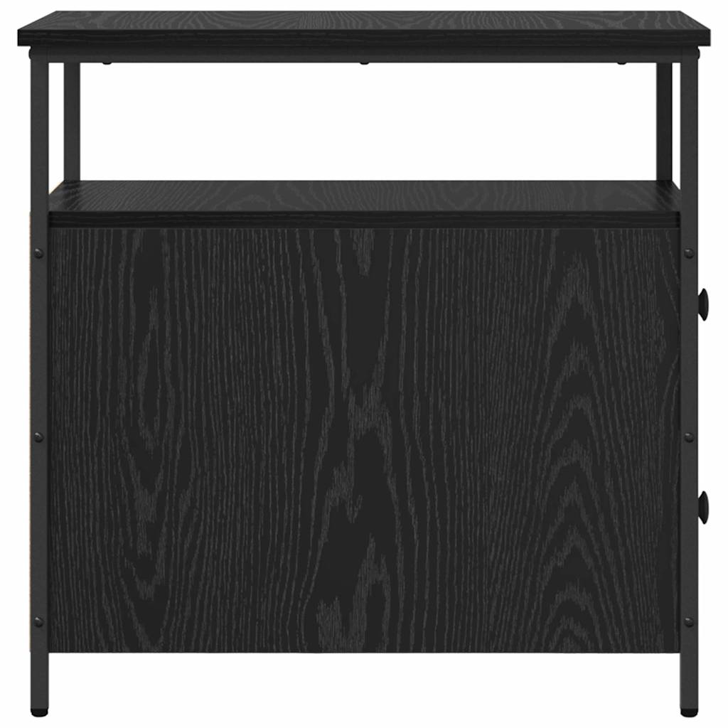 vidaXL Bedside Cabinet Black oak 30 x 60 x 60 cm Engineered wood