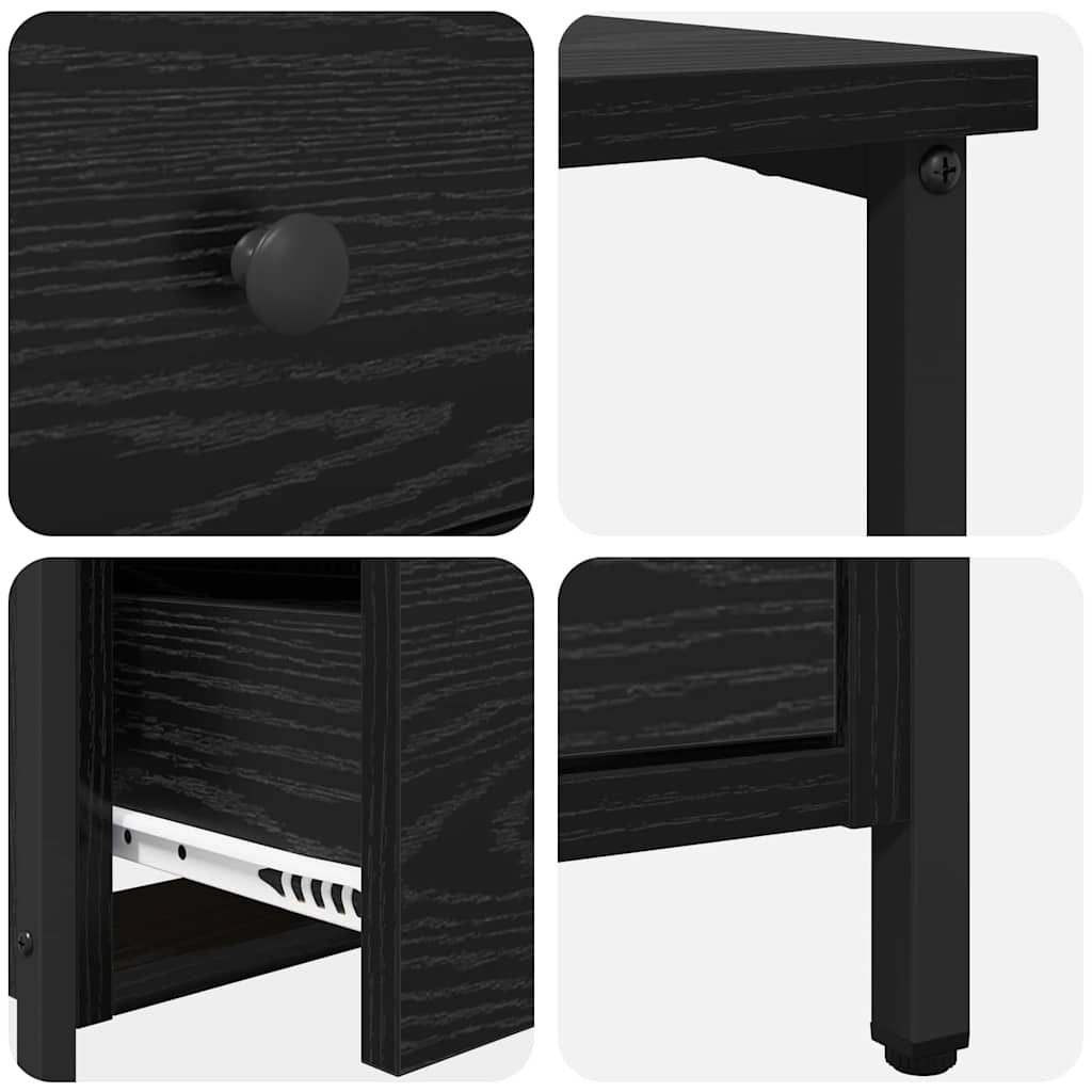 vidaXL Bedside Cabinet 2 pcs Black oak 30 x 60 x 60 cm Engineered wood