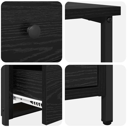 vidaXL Bedside Cabinet 2 pcs Black oak 30 x 60 x 60 cm Engineered wood