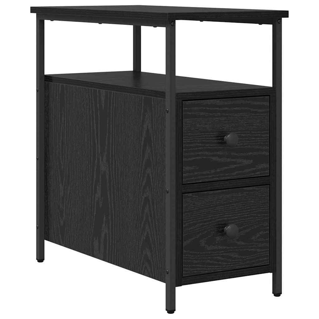 vidaXL Bedside Cabinet 2 pcs Black oak 30 x 60 x 60 cm Engineered wood