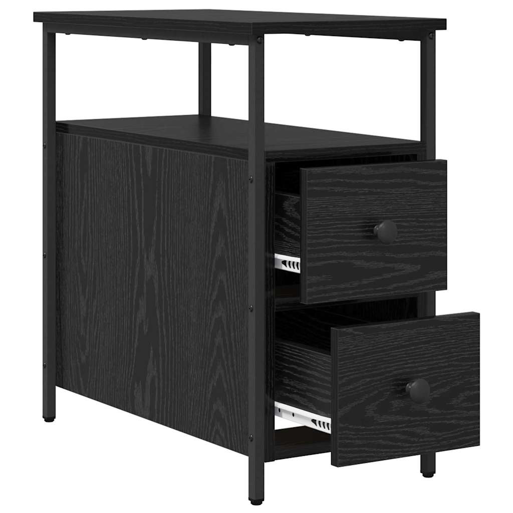 vidaXL Bedside Cabinet 2 pcs Black oak 30 x 60 x 60 cm Engineered wood
