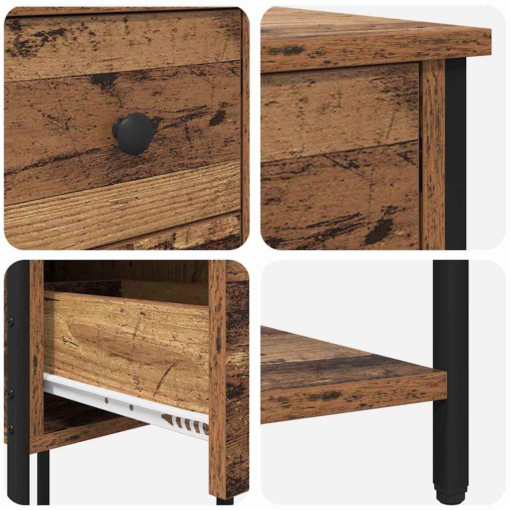 vidaXL Bedside Cabinet Old wood 32 x 42 x 70 cm Engineered wood
