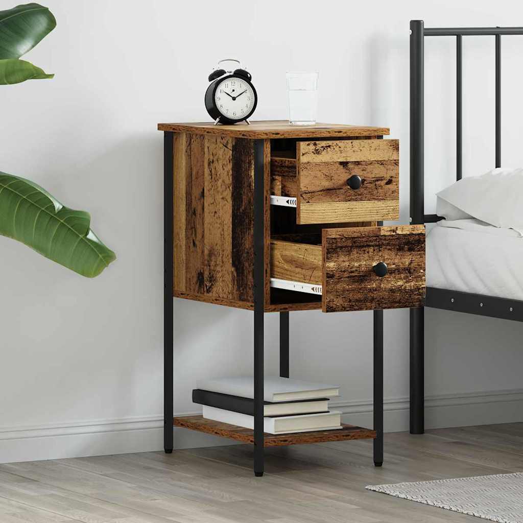 vidaXL Bedside Cabinet 2 pcs Old wood 32 x 42 x 70 cm Engineered wood