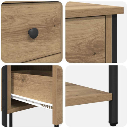 vidaXL Bedside Cabinet with Drawer 2 pcs Artisan oak 32 x 42 x 70 cm