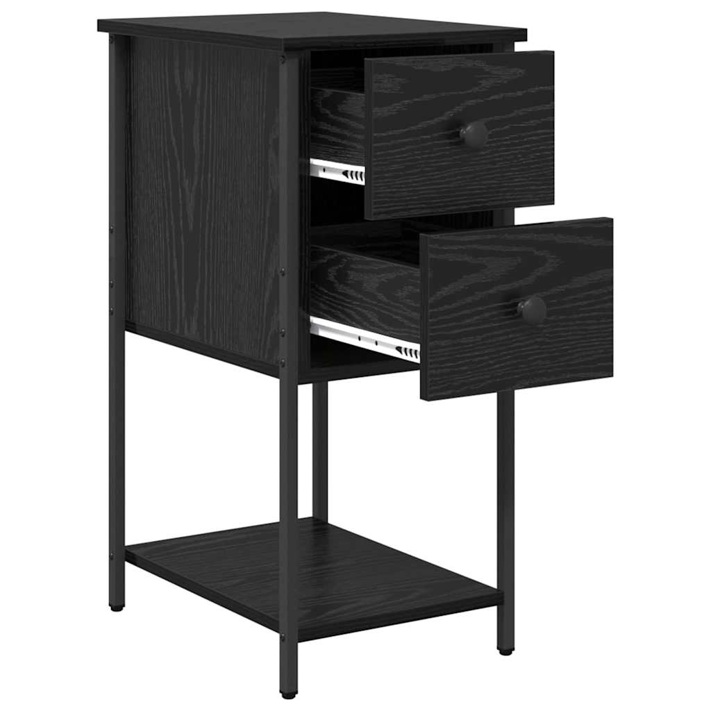 vidaXL Bedside Cabinet 2 pcs Black oak 32 x 42 x 70 cm Engineered wood