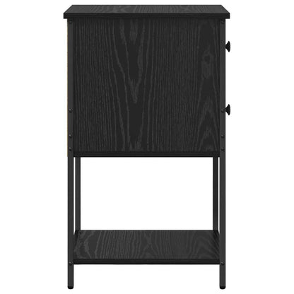 vidaXL Bedside Cabinet 2 pcs Black oak 32 x 42 x 70 cm Engineered wood